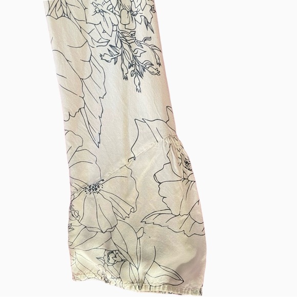 Anthropology Cloth & Stone Long Sleeve Shirt. Ivory With Grey Floral Sketch. M - Picture 6 of 6